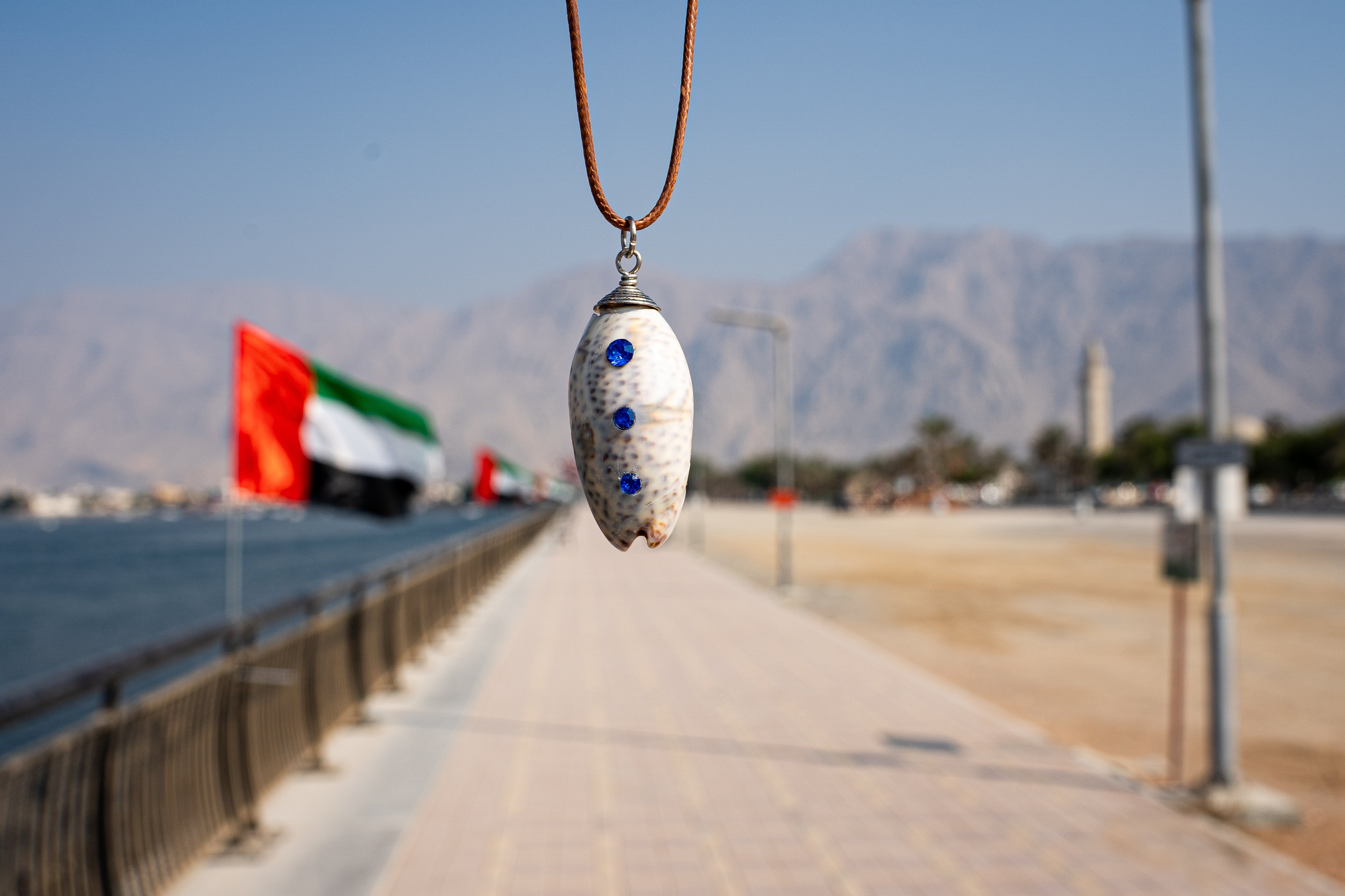 Jeweled Lucky Olive Necklace - Dark Blue