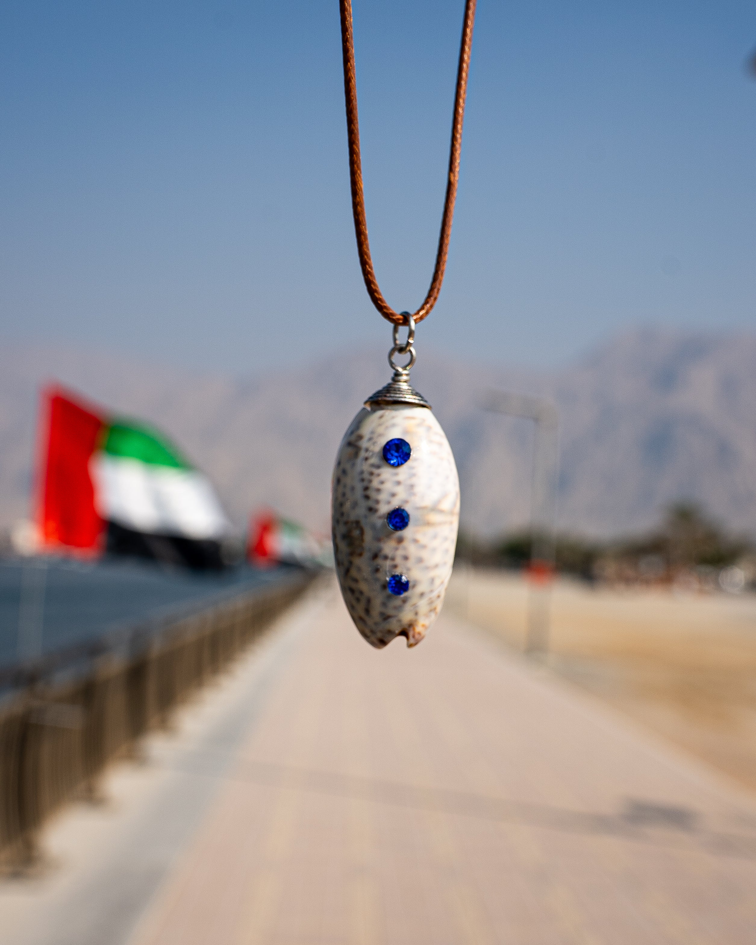 Jeweled Lucky Olive Necklace - Dark Blue