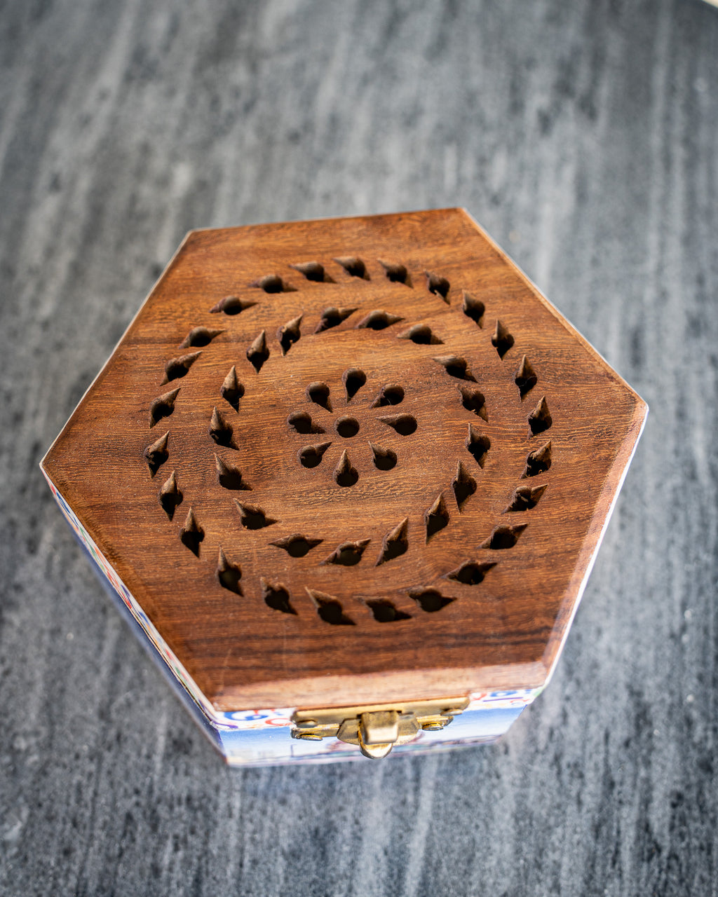 Classic incense burner, traditional box