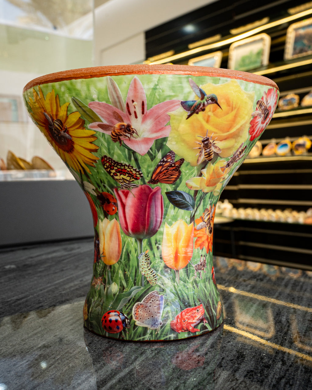 Classic glay incense burner, Spring flowers