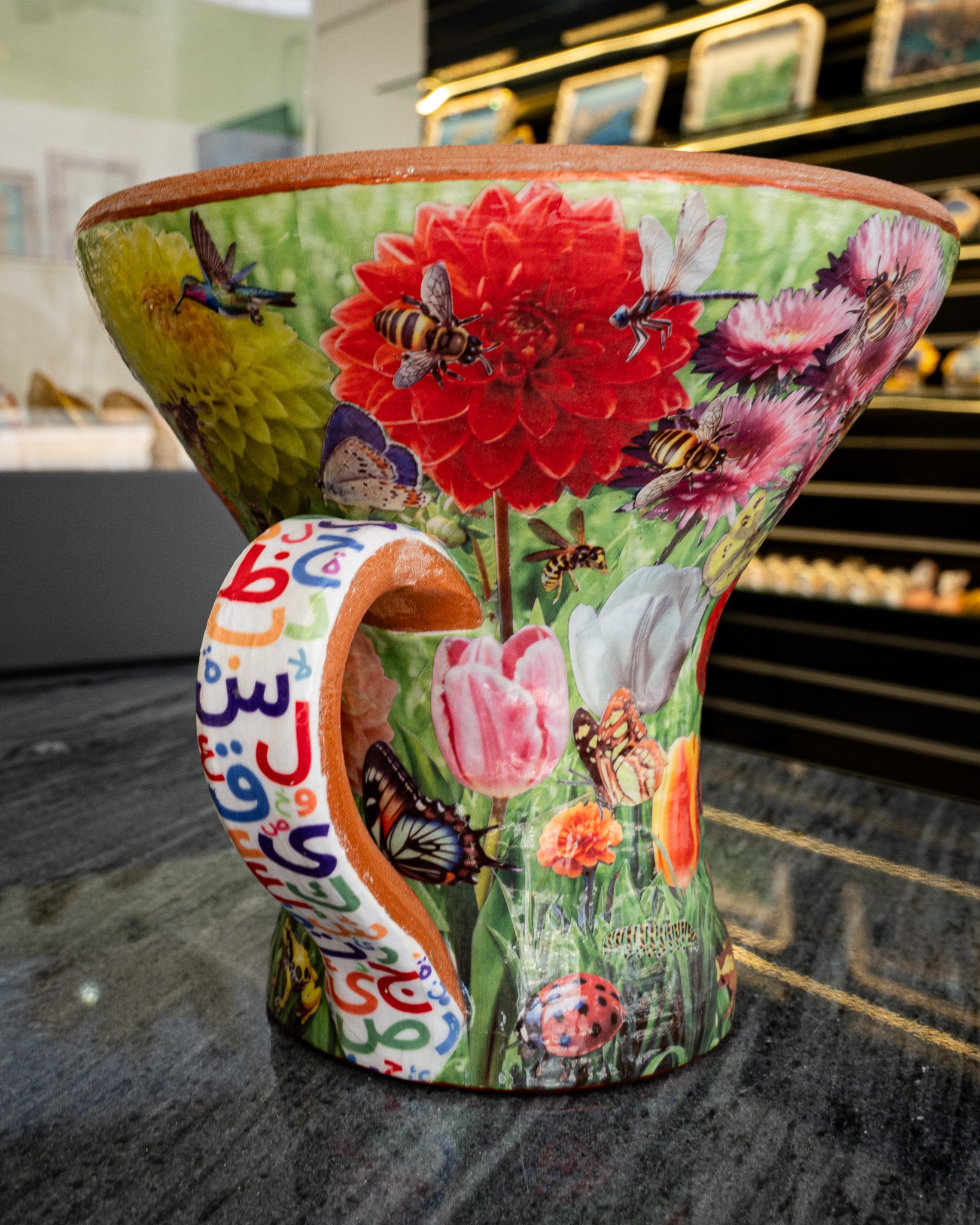 Classic glay incense burner, Spring flowers