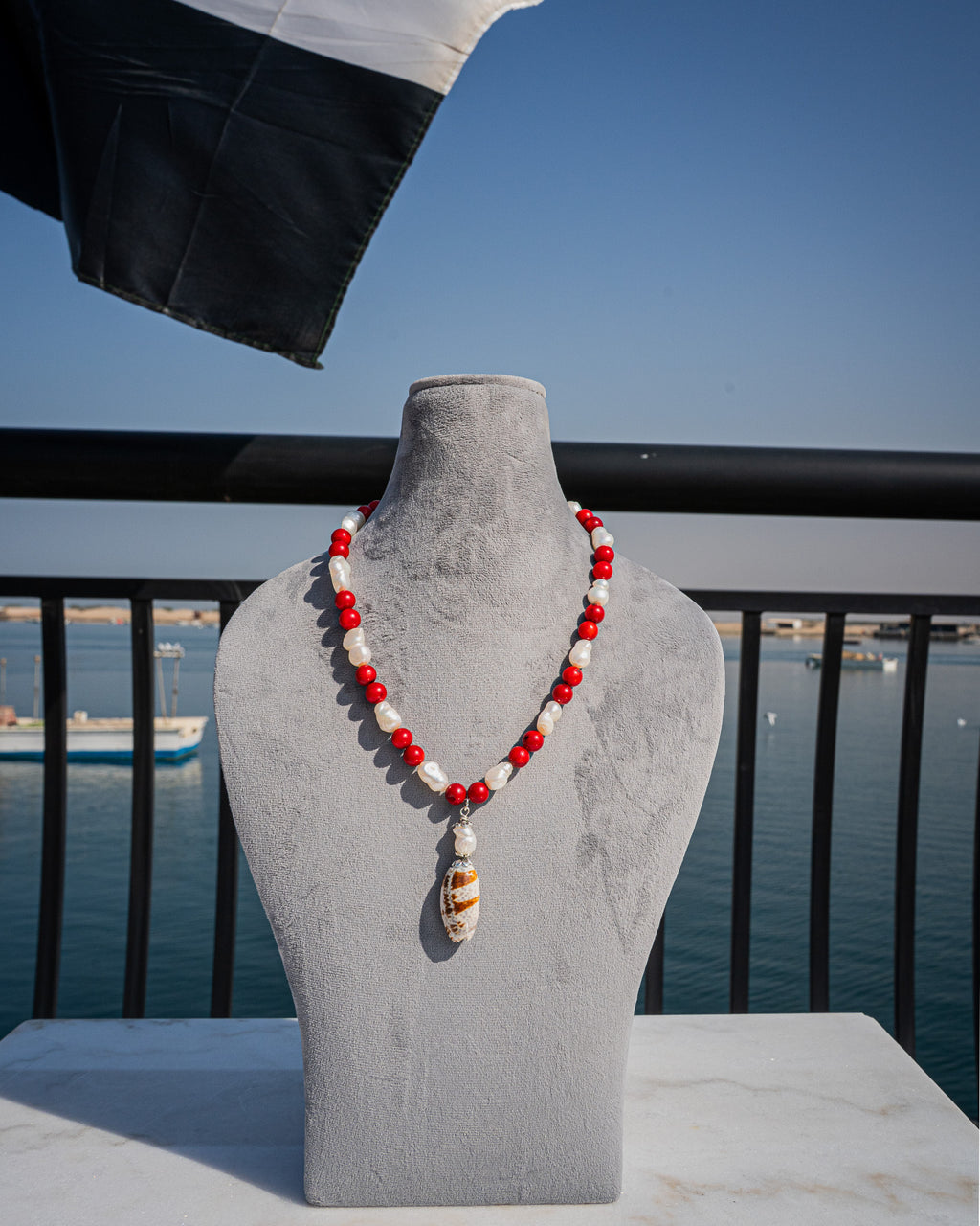 Choker Necklace - (Natural Red Coral)