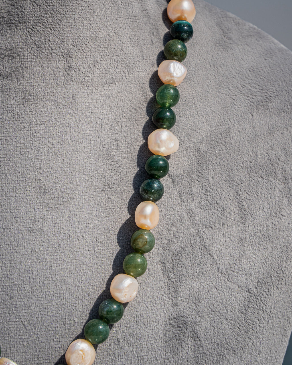 Choker Necklace - (Moss Agate)