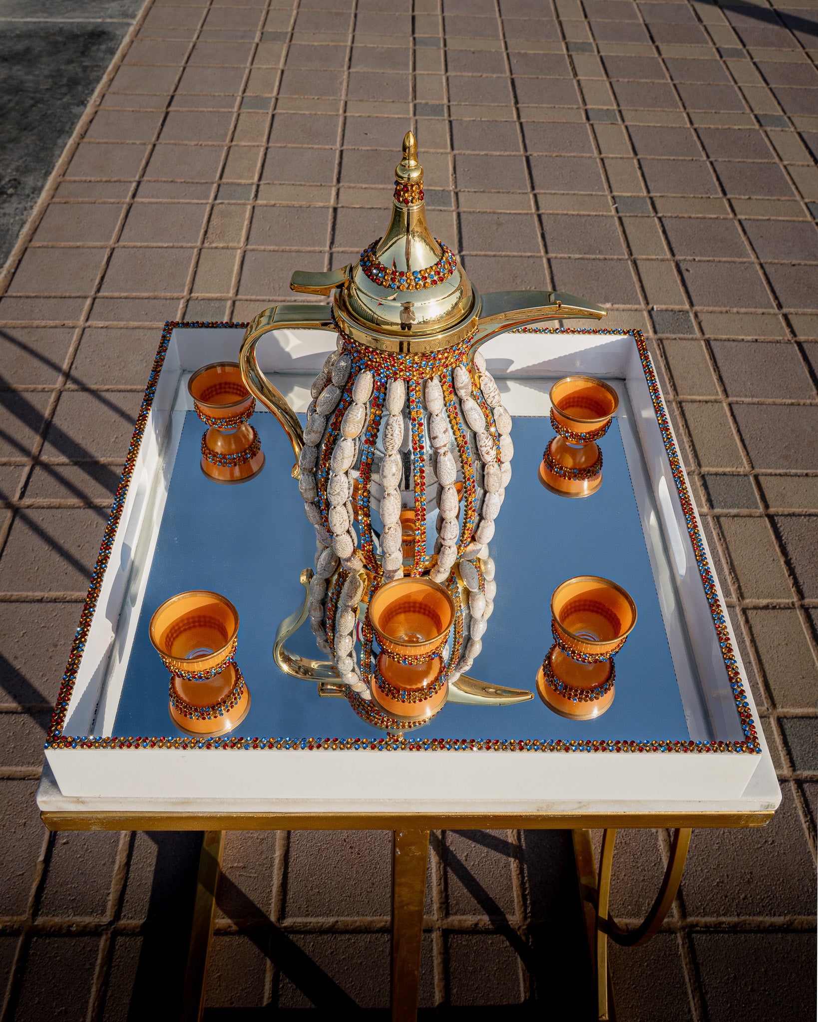Classic arabic coffee set, jeweled