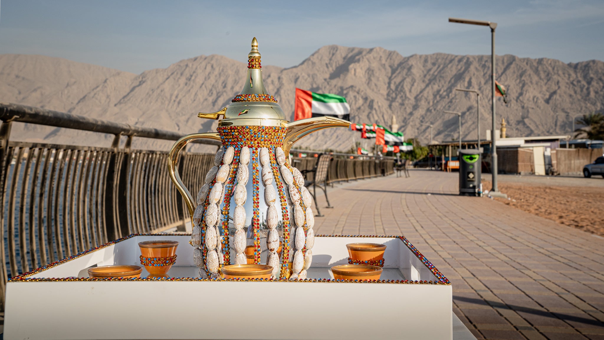 Classic arabic coffee set, jeweled