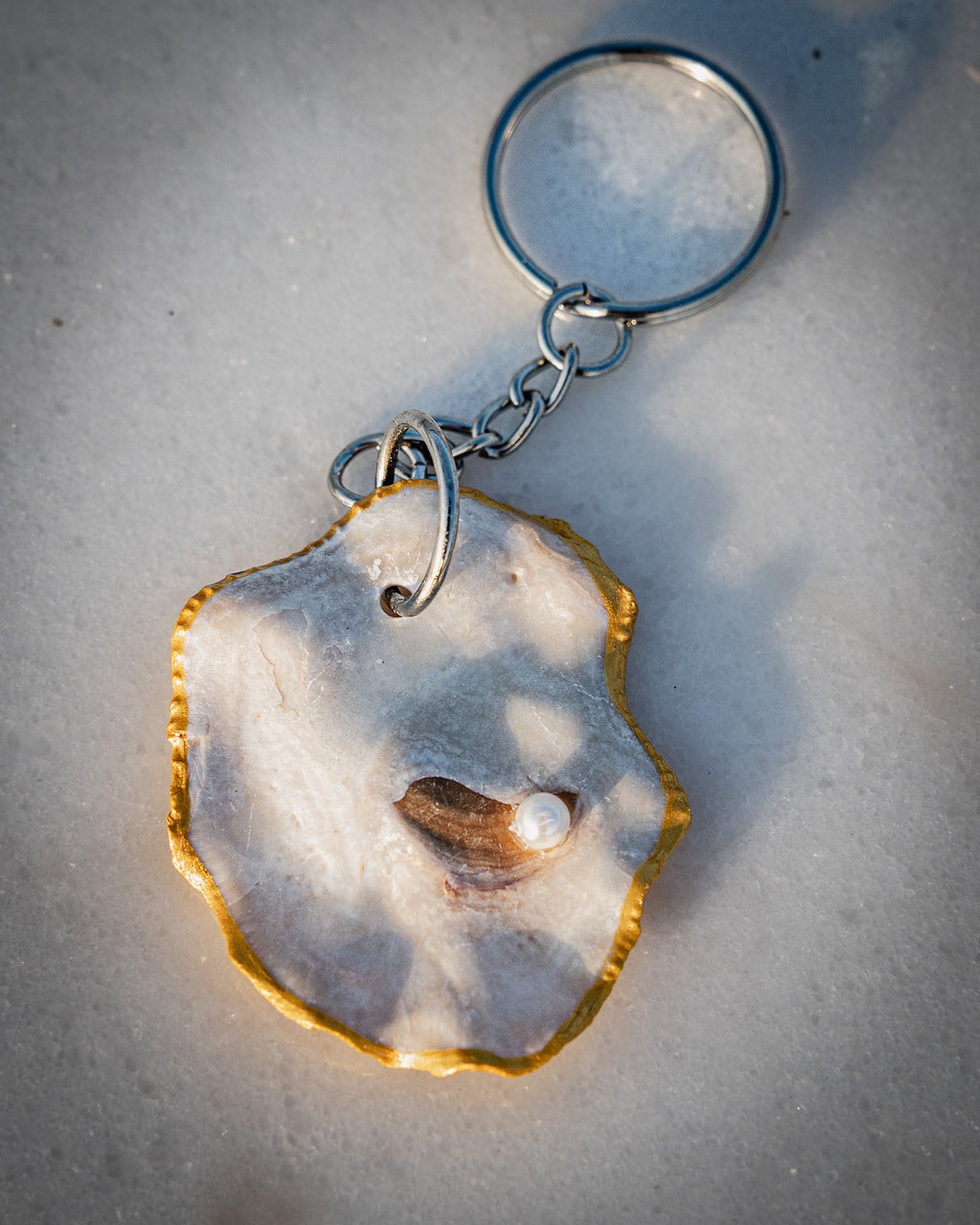 Natural UAE oyster keychains ( keyring )