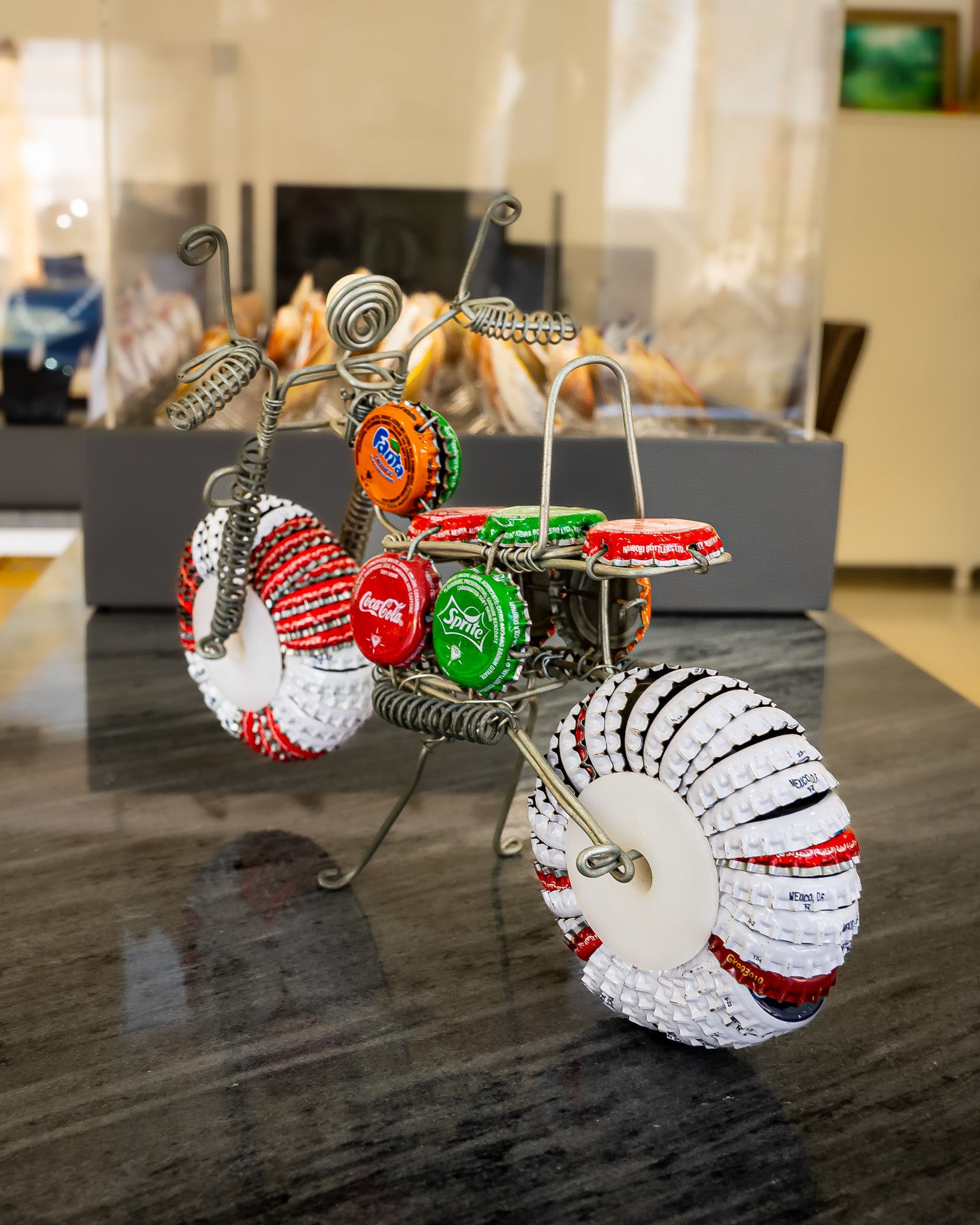 Bottle cap and wire bike