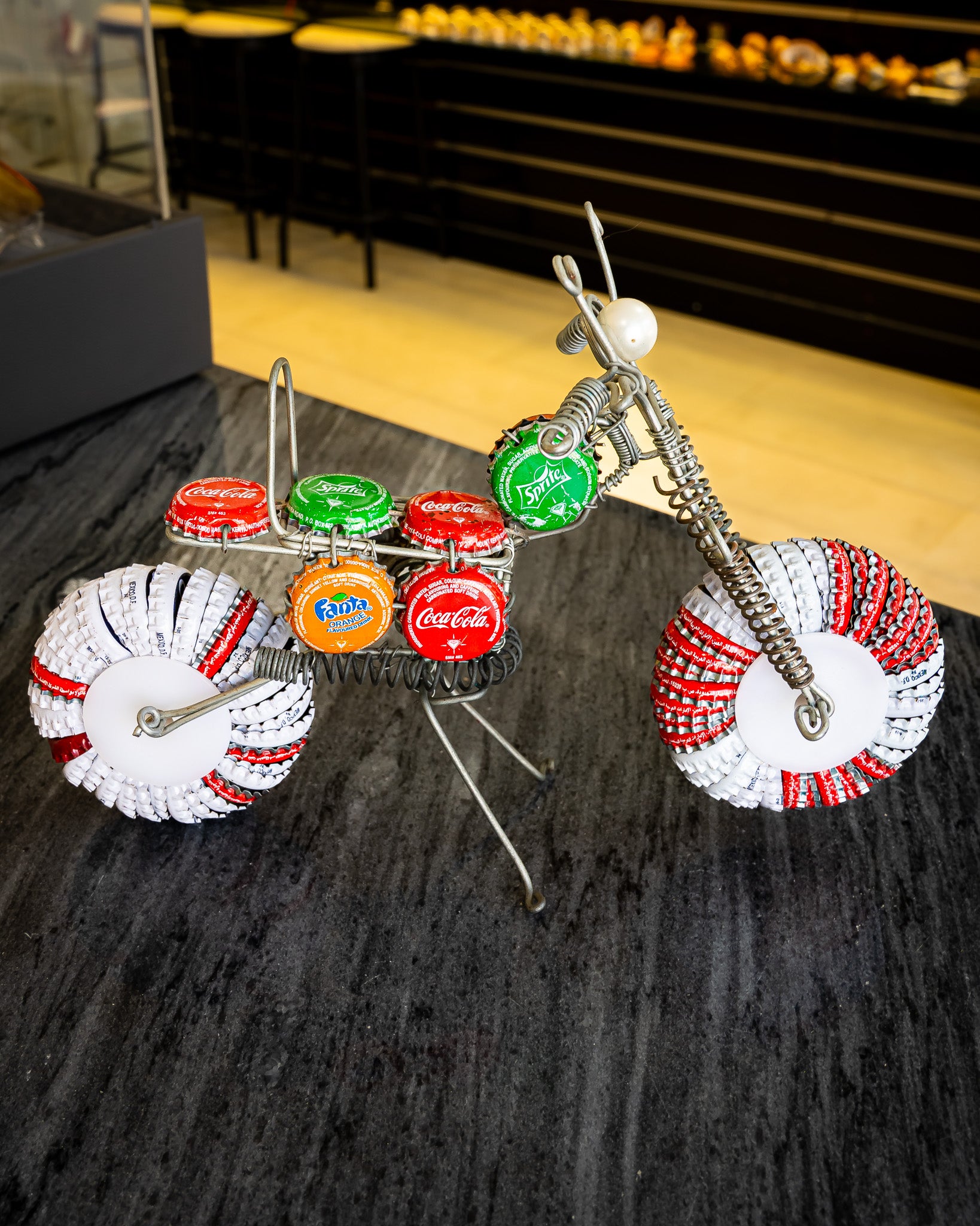 Bottle cap and wire bike