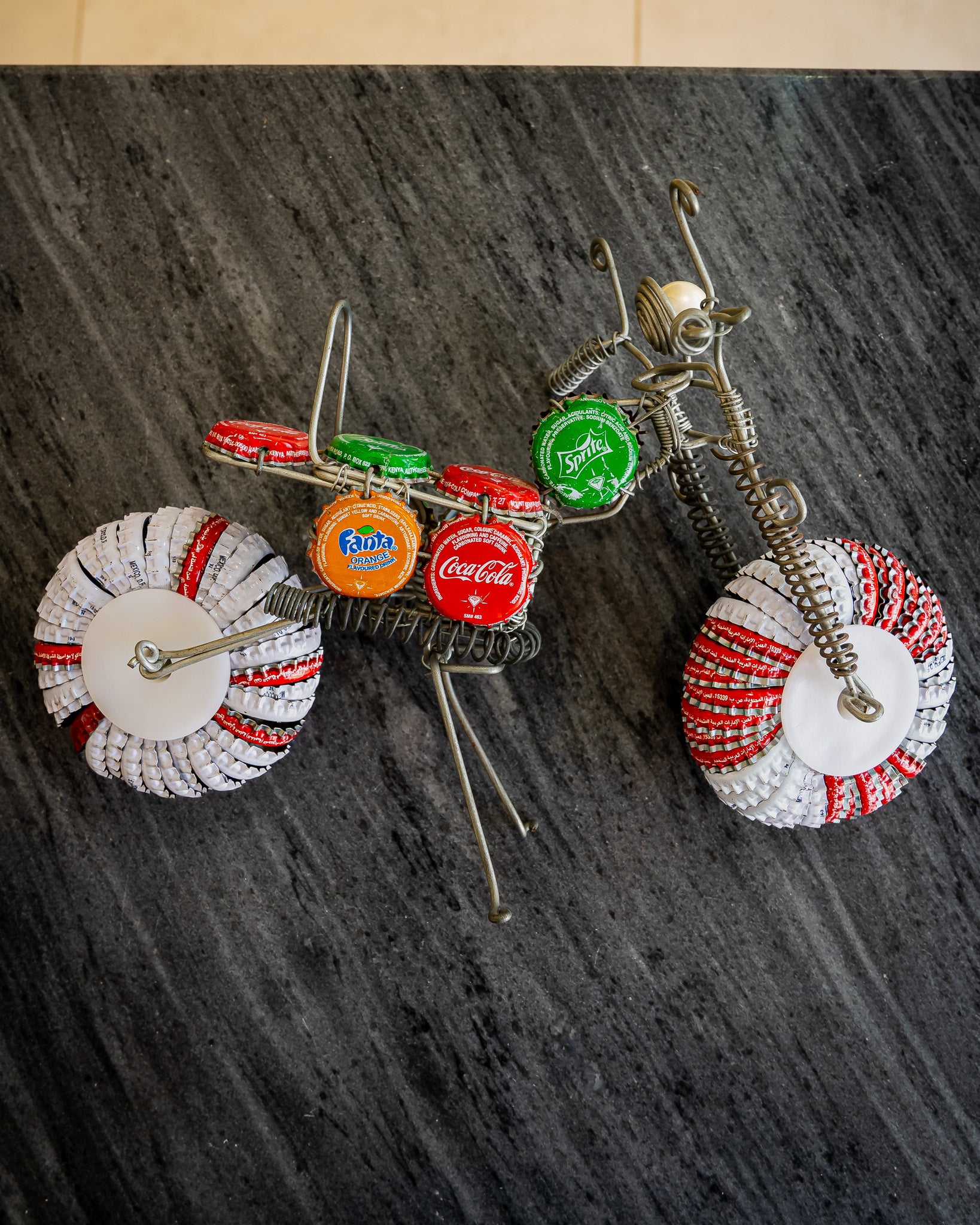 Bottle cap and wire bike