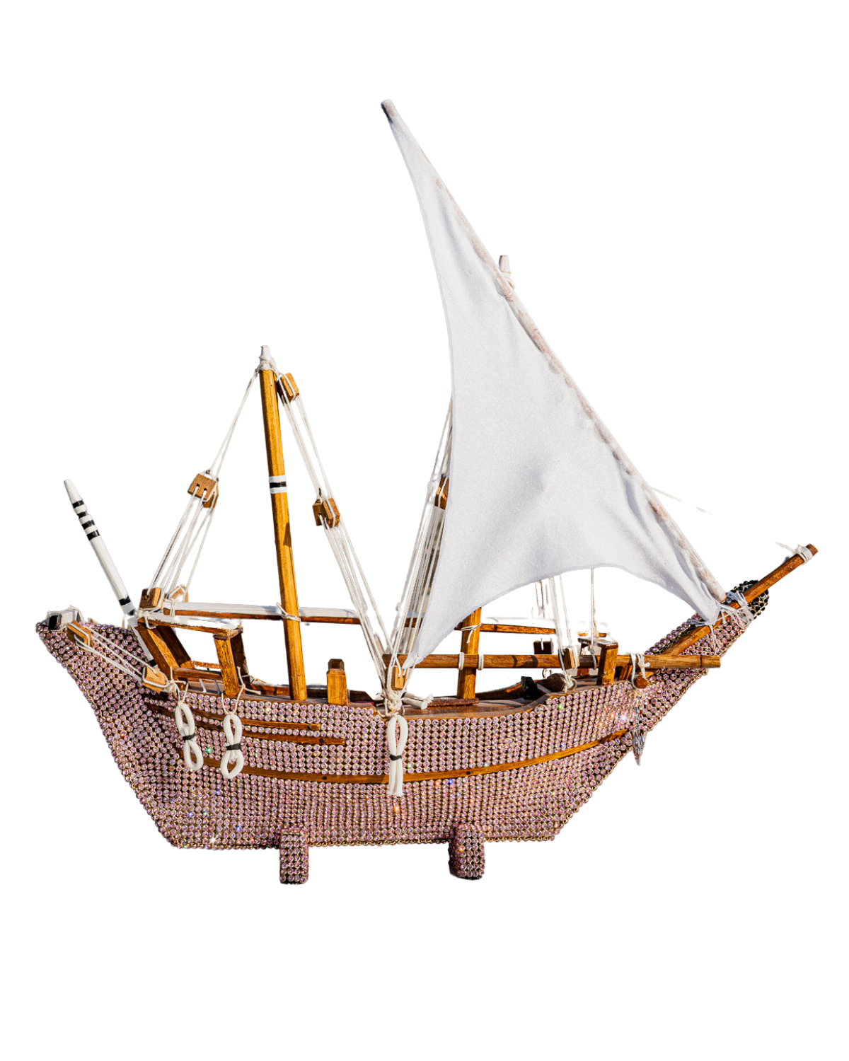 Traditional dhow boat, jeweled pink