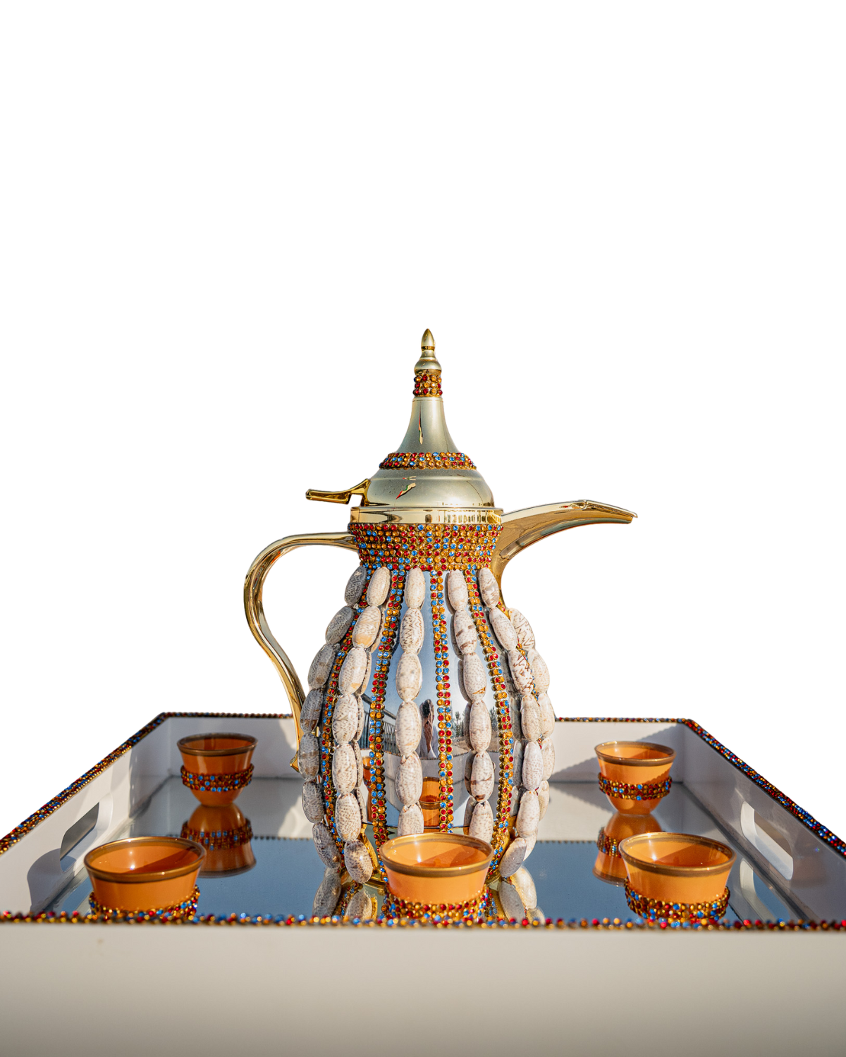 Classic arabic coffee set, jeweled